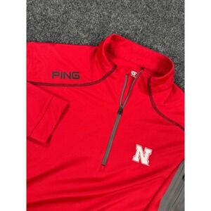 Ping Nebraska Huskers 1/4 Zip Pullover Jacket Red SensorCool Mens XL